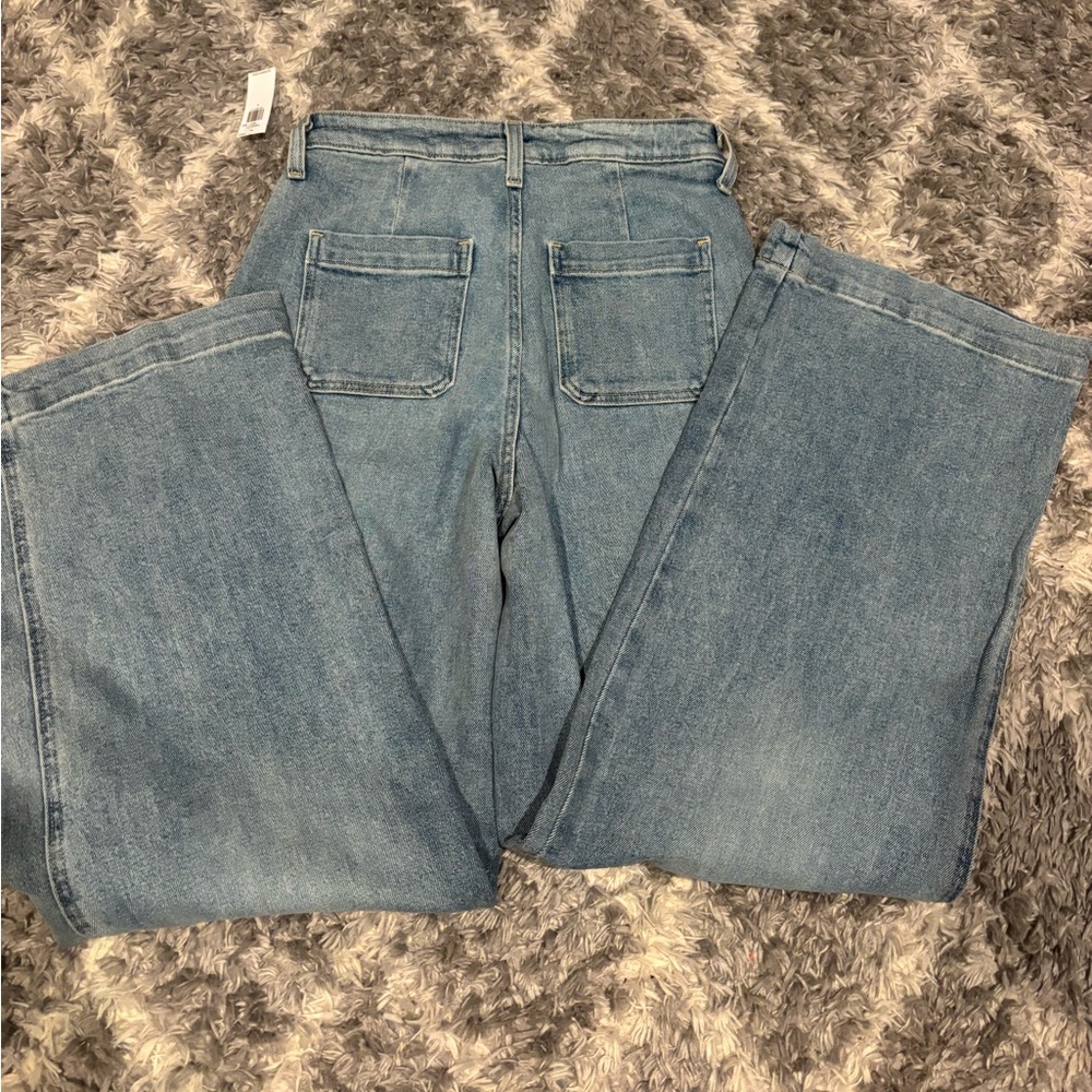 Women's LOFT Blue Wide-Leg Denim Jeans - Size 4 NWT - Picture 3 of 7